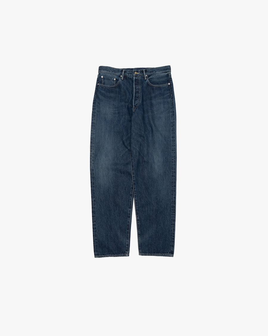 Selvage Denim Five Pocket Tapered Pants-DARK FADE-