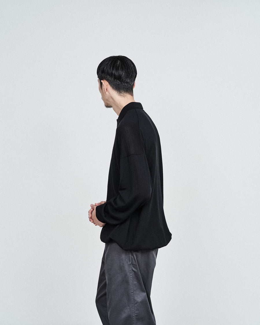 High Gauge Knit Oversized L/S Polo