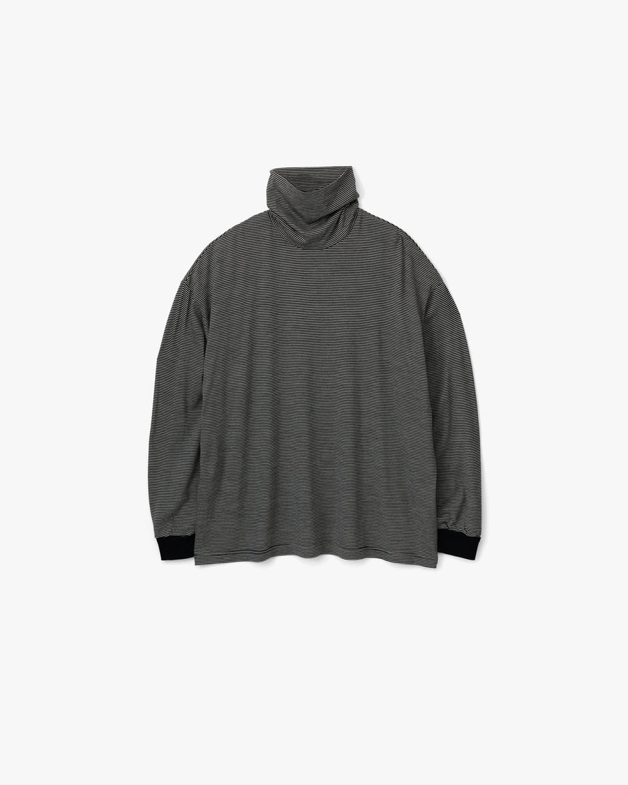 Wool Border L/S Turtle Neck Tee