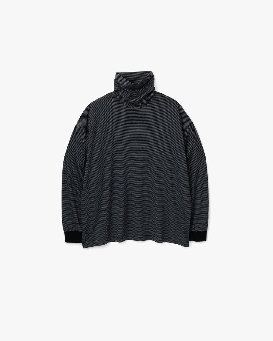 Wool Border L/S Turtle Neck Tee