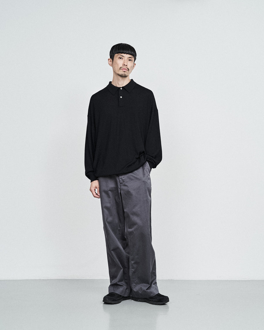 High Gauge Knit Oversized L/S Polo