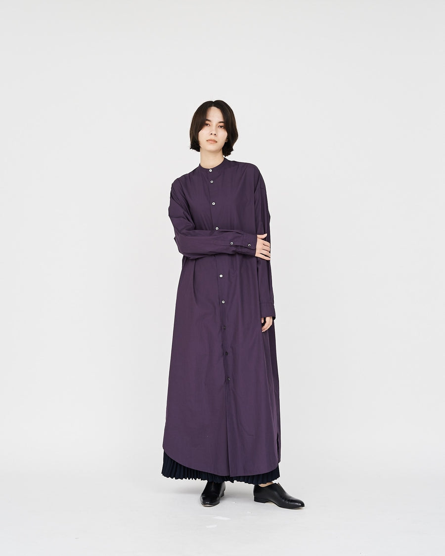 -SALE- Broad Band Collar Oversized Shirt Dress