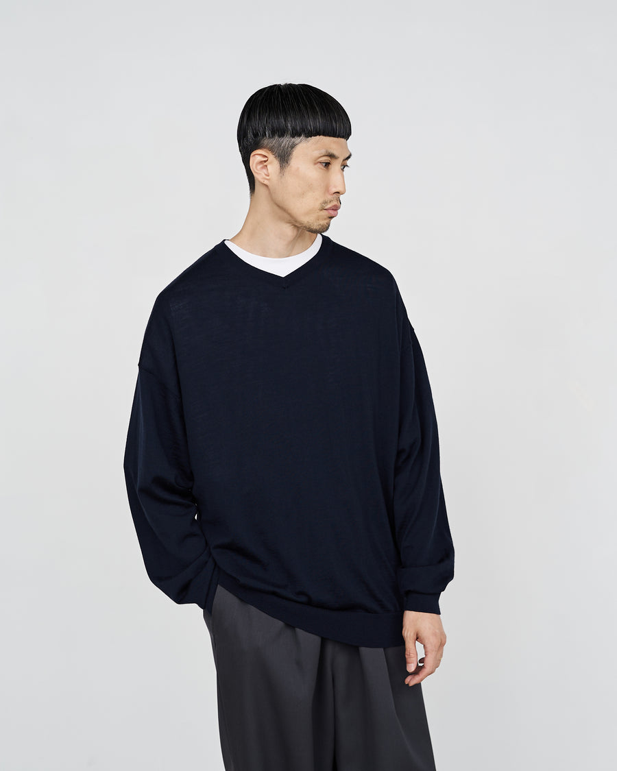 High Gauge V Neck Knit