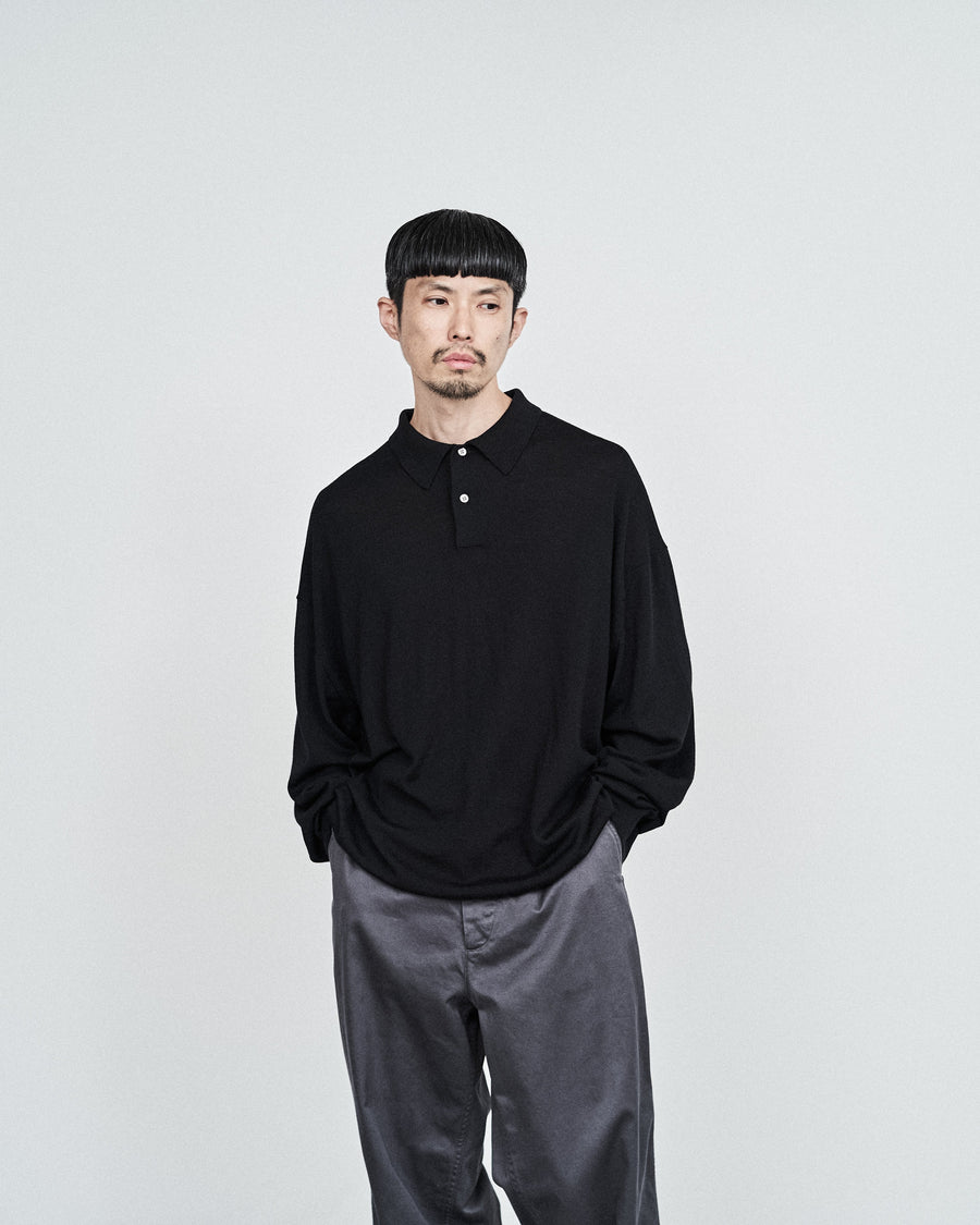 High Gauge Knit Oversized L/S Polo