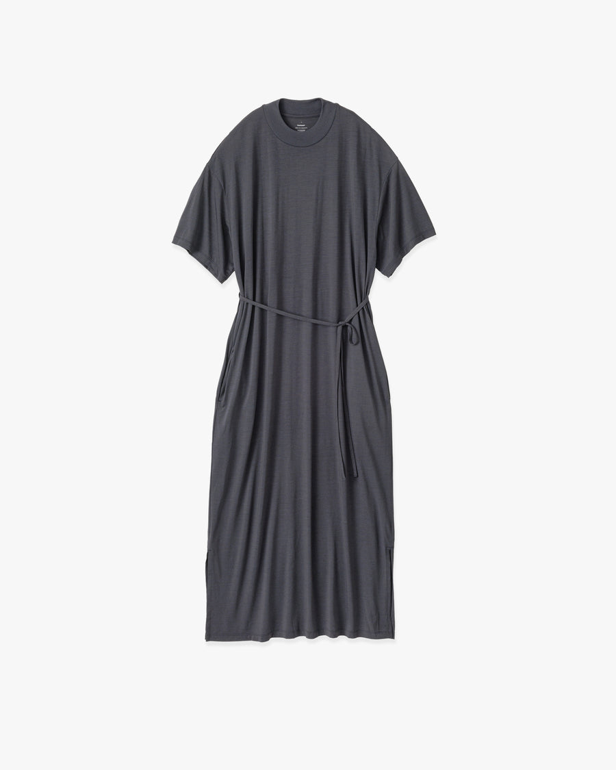 Wool Cordura® Jersey Mock Neck Dress