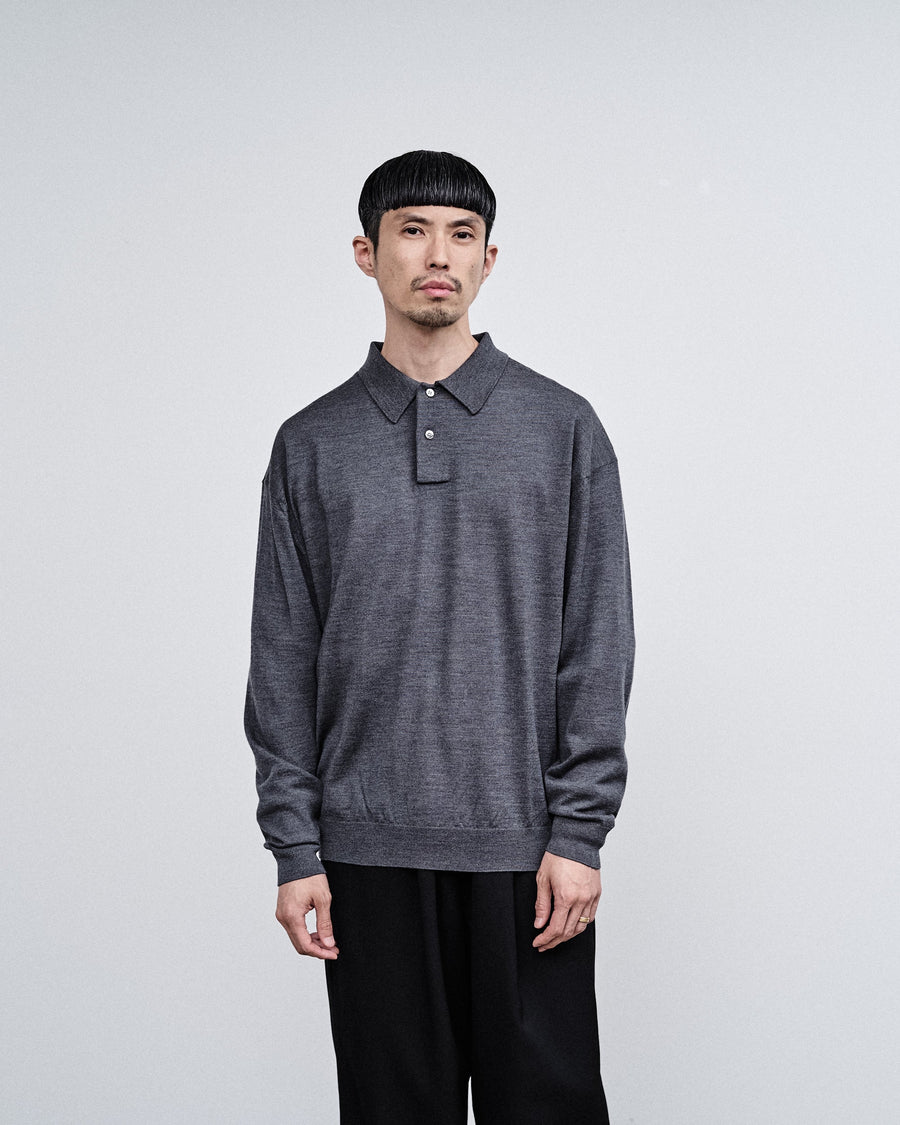 High Gauge Knit Oversized L/S Polo