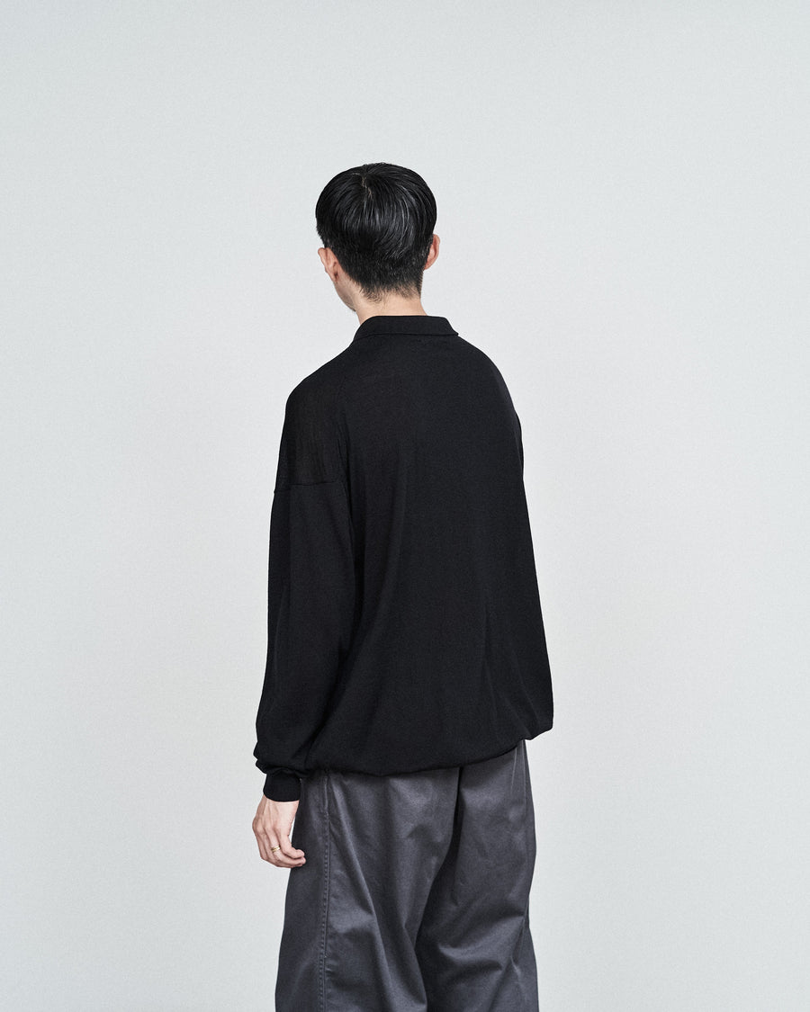 High Gauge Knit Oversized L/S Polo