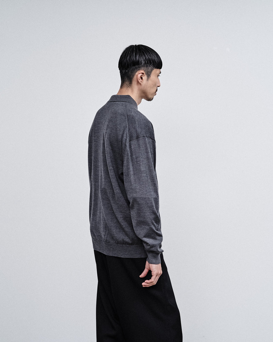 High Gauge Knit Oversized L/S Polo