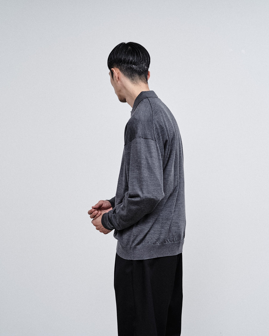 High Gauge Knit Oversized L/S Polo