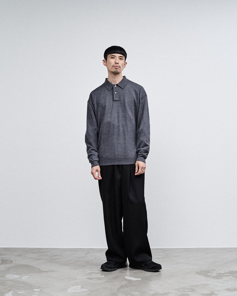 High Gauge Knit Oversized L/S Polo