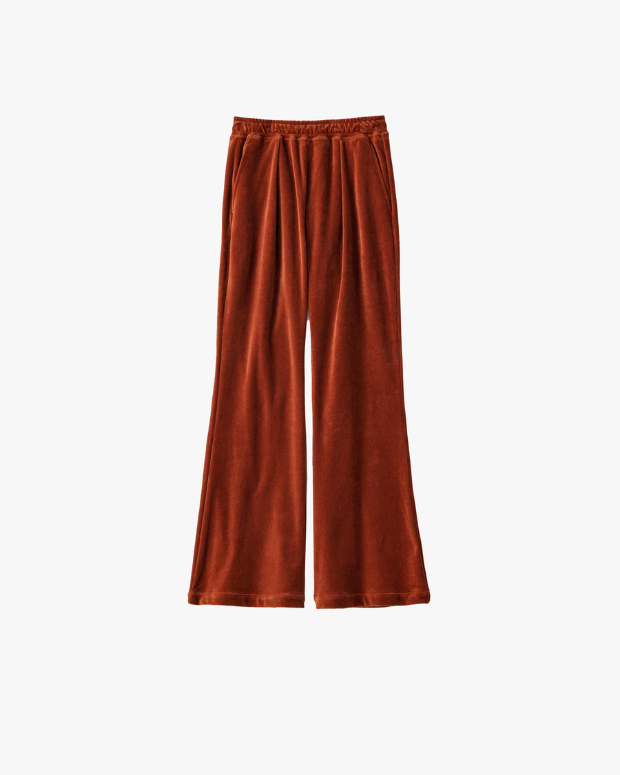 Compact Velour Flare Pants