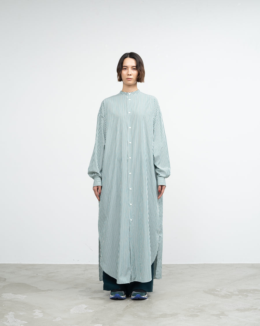 Broad Band Collar Oversized Shirt Dress