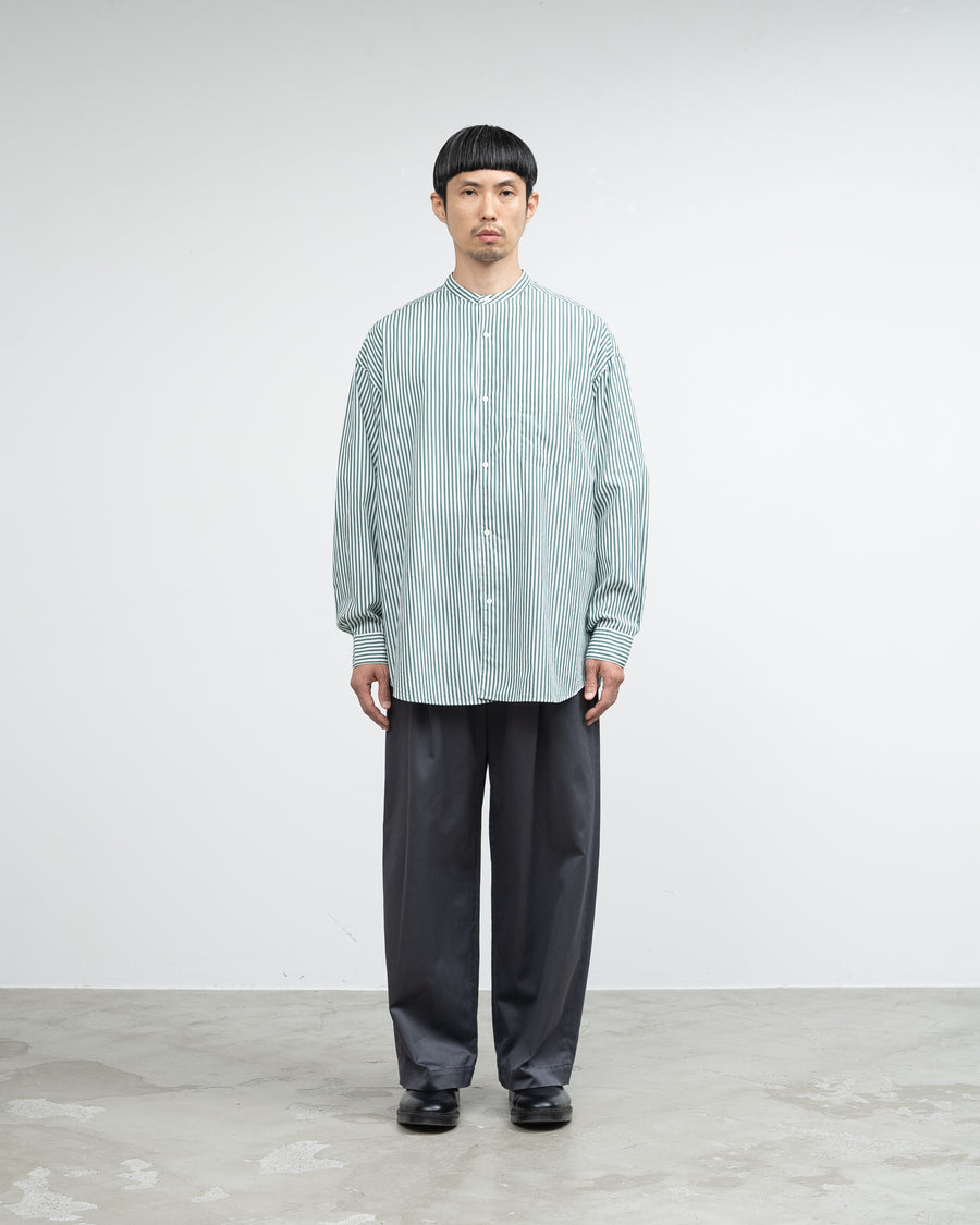 Broad L/S Oversized Band Collar Shirt