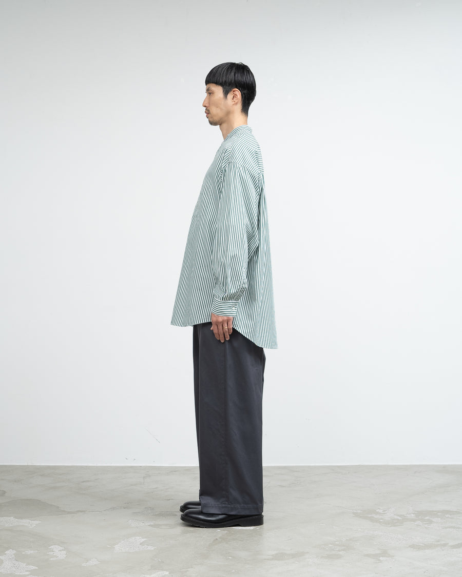 Broad L/S Oversized Band Collar Shirt