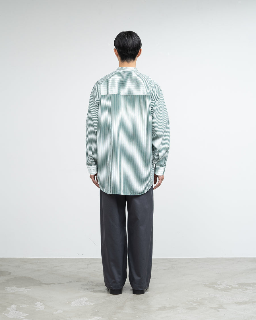 Broad L/S Oversized Band Collar Shirt