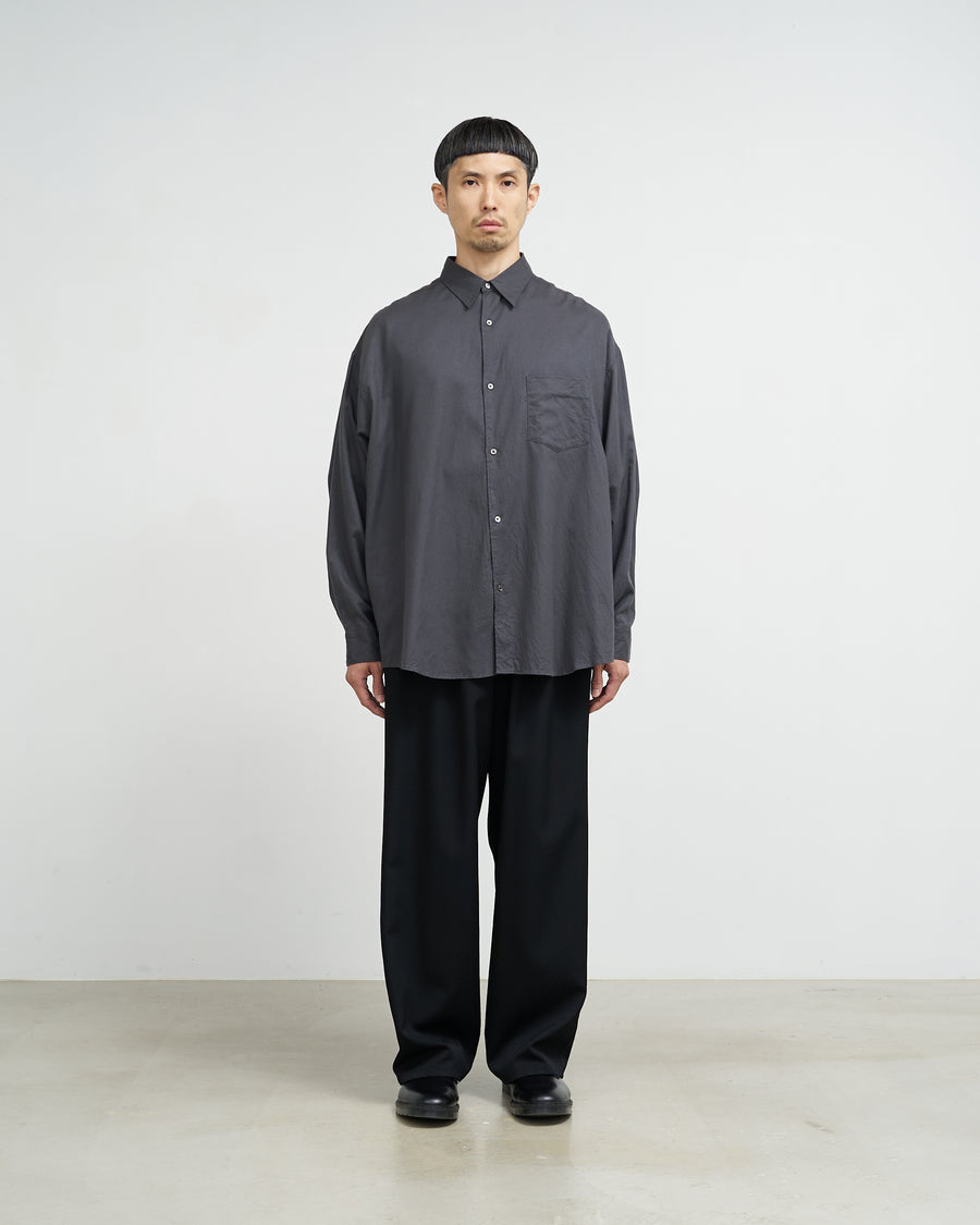 Cotton Cashmere L/S Oversized Regular Collar Shirt