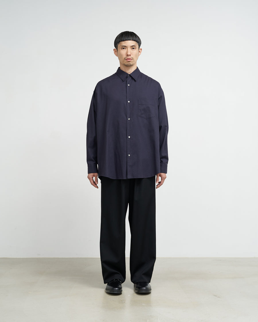 Cotton Cashmere L/S Oversized Regular Collar Shirt