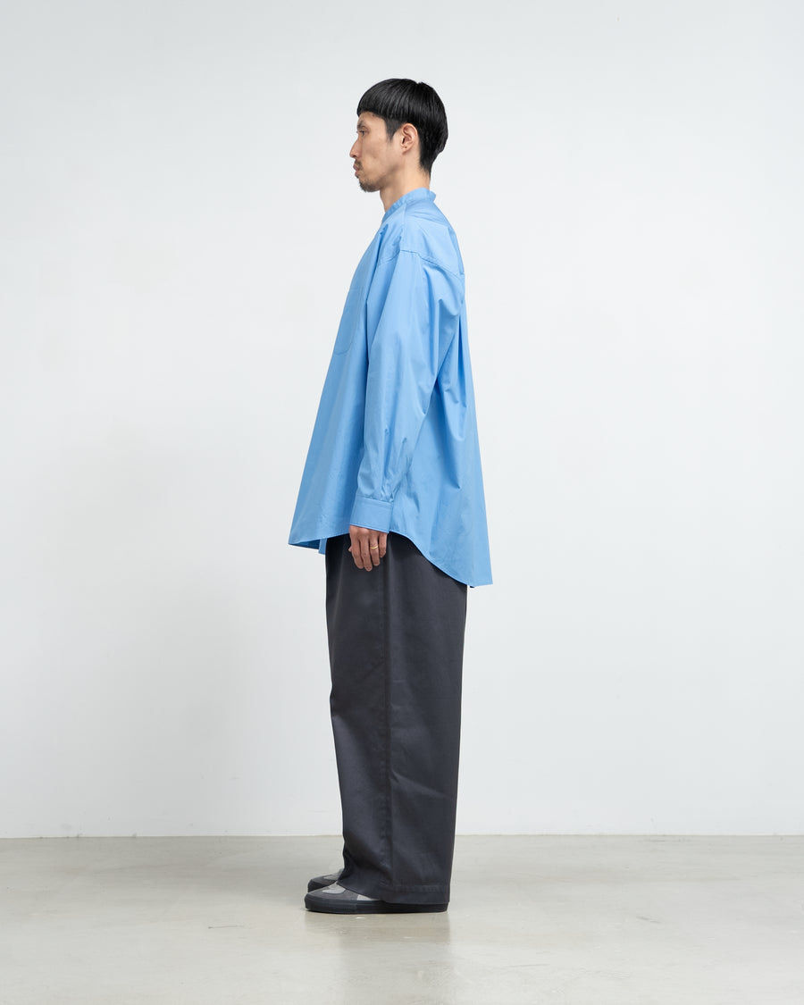 High Count Band Collar Round Cut Oversized  Shirt