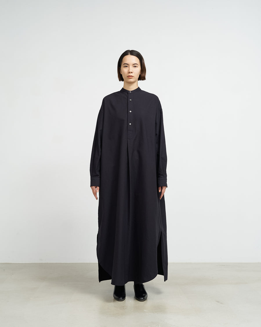 Oxford Oversized Band Collar Dress