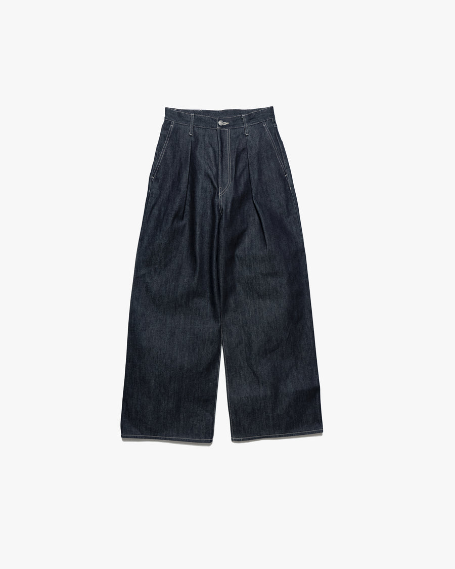 Selvage Denim Two Tuck Wide Pants-RIGID-