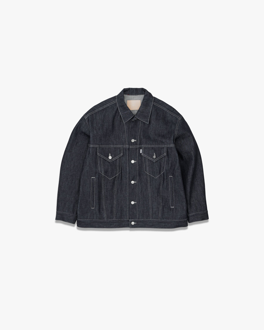 Selvage Denim Trucker Jacket-RIGID-