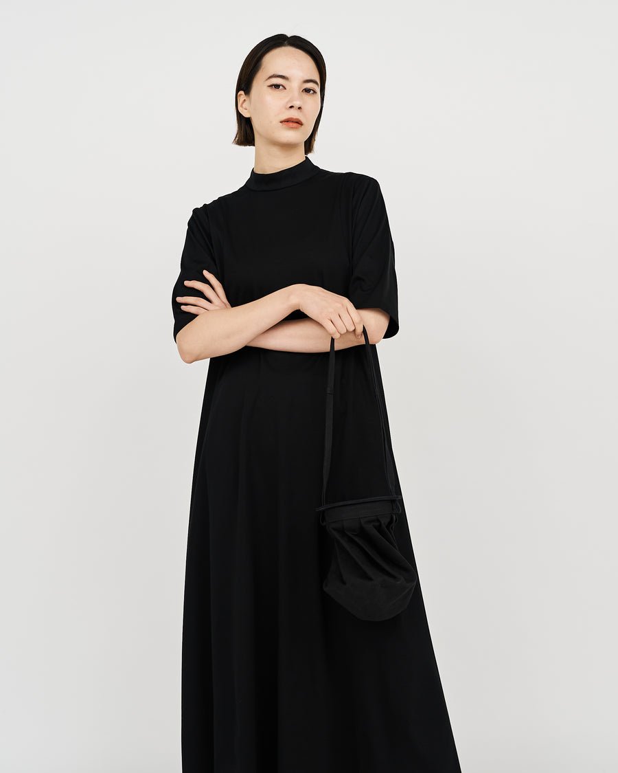 Fine Smooth Mock Neck Panel Line Dress