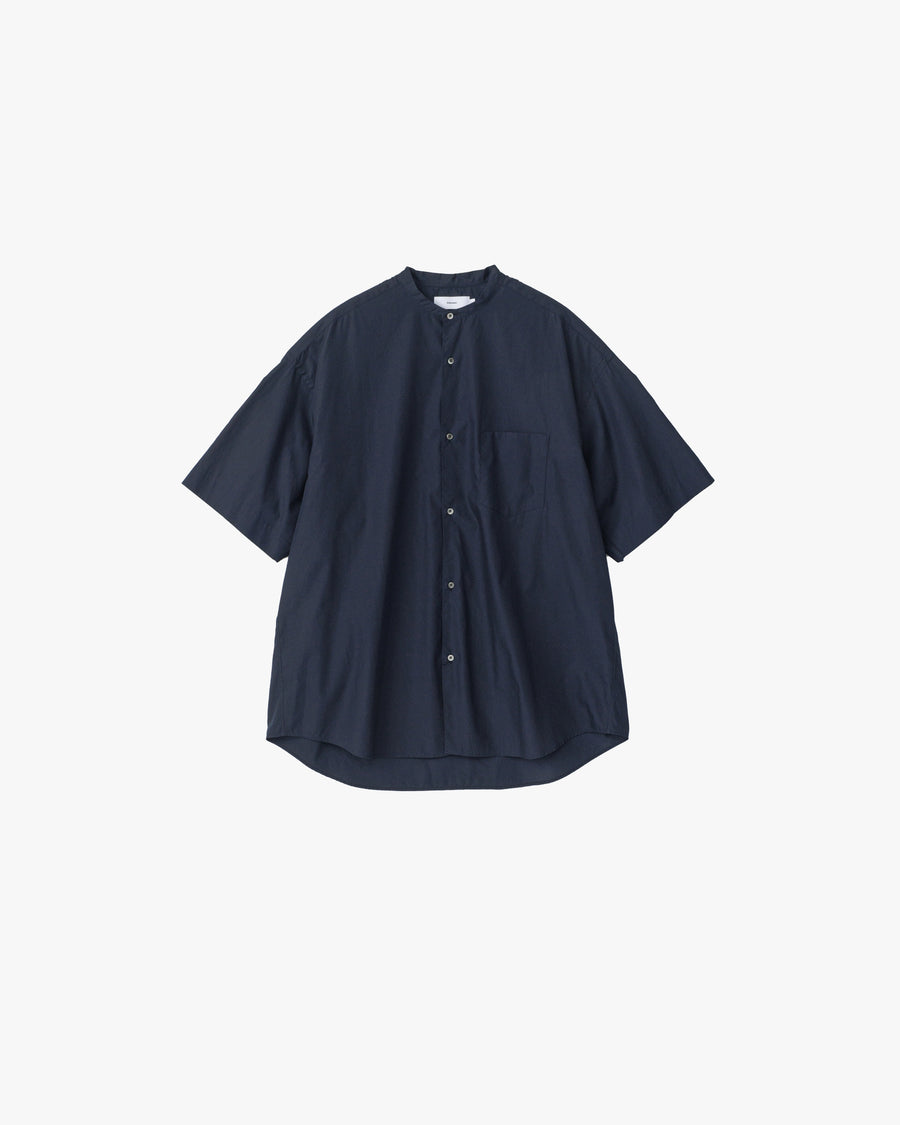 Broad S/S Oversized Band Collar Shirt