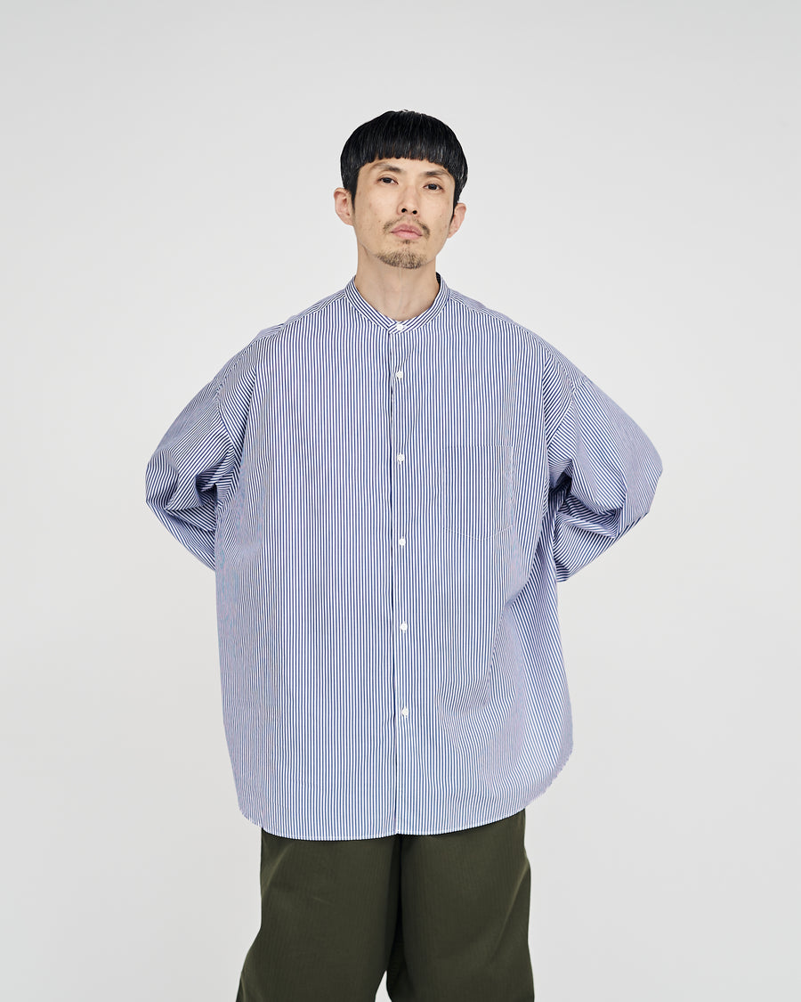 Broad L/S Oversized Band Collar Shirt