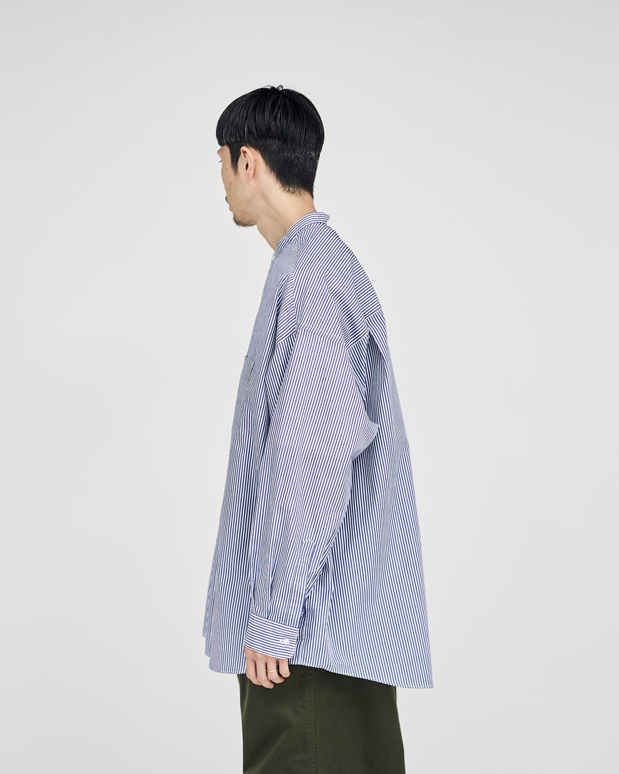 Broad L/S Oversized Band Collar Shirt