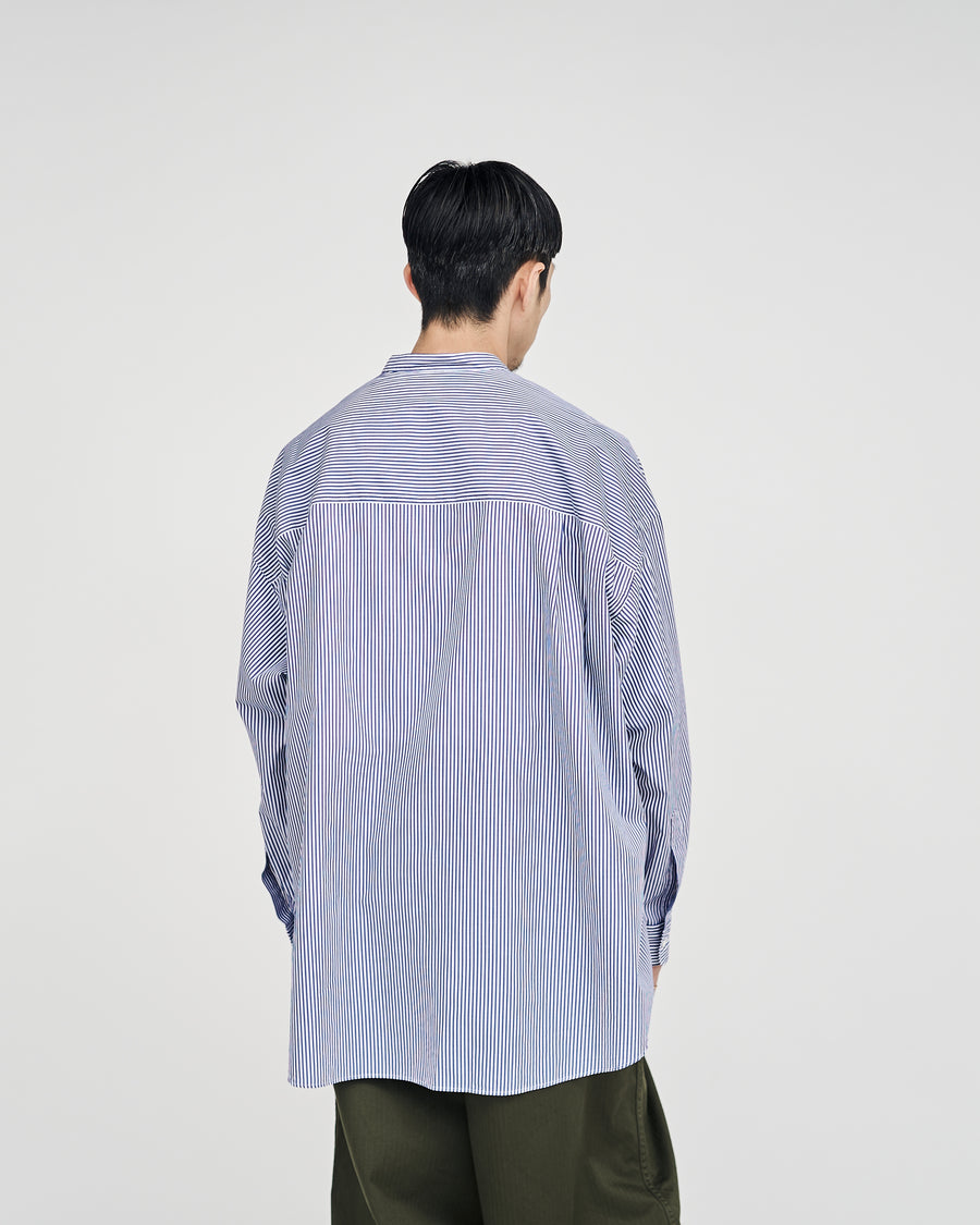 Broad L/S Oversized Band Collar Shirt