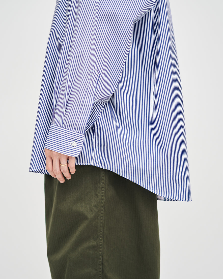 Broad L/S Oversized Band Collar Shirt