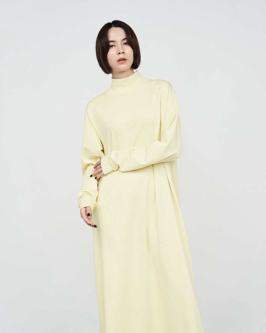 -SALE- Cotton Light Terry High Neck Dress