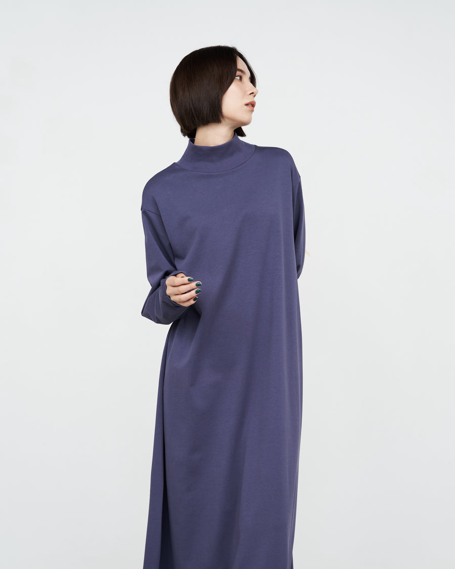 -SALE- Cotton Light Terry High Neck Dress