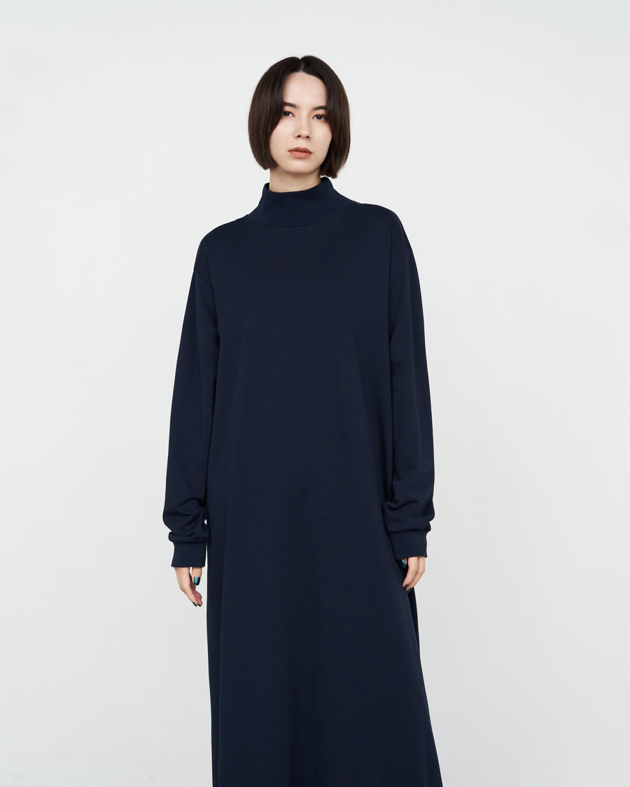 -SALE- Cotton Light Terry High Neck Dress