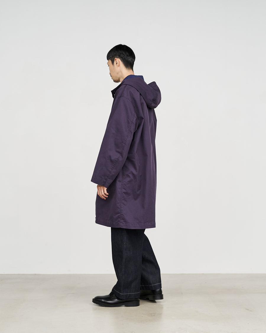 -SALE- Pigment Drill Oversized Hooded Coat