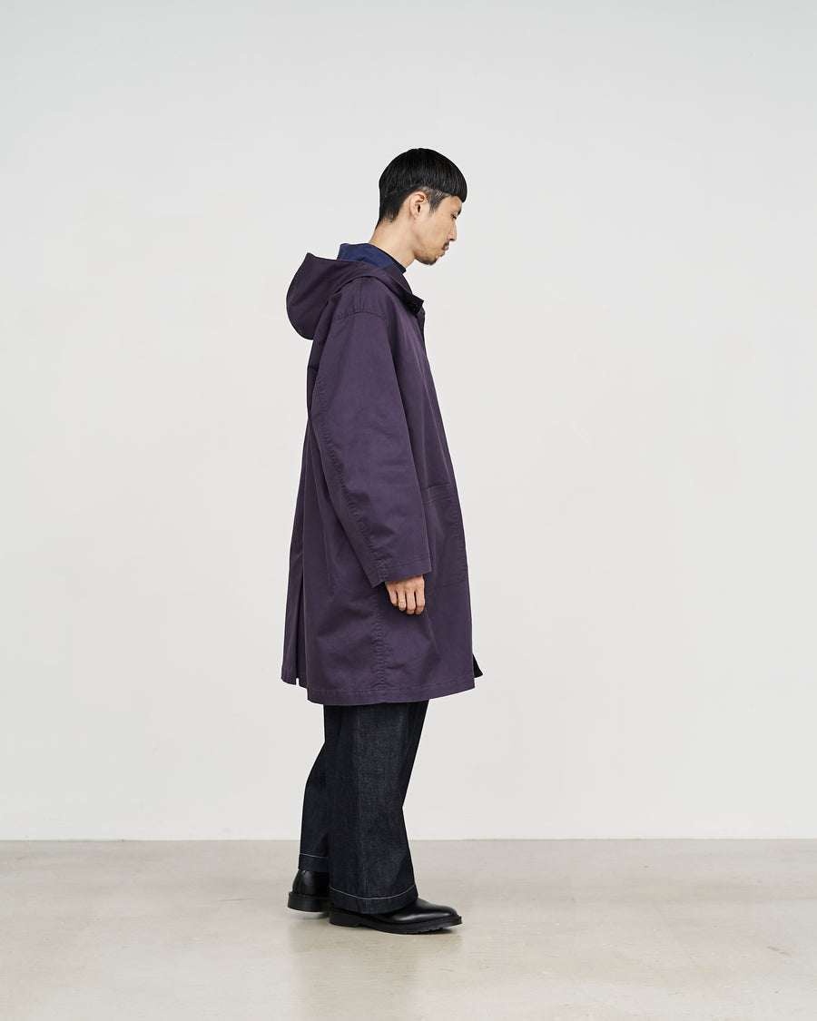 -SALE- Pigment Drill Oversized Hooded Coat