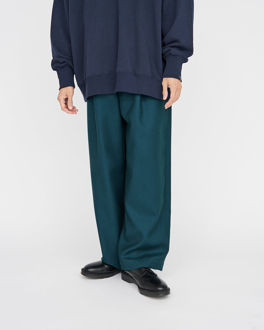 -SALE- Hard Flannel Wide Straight  Trousers