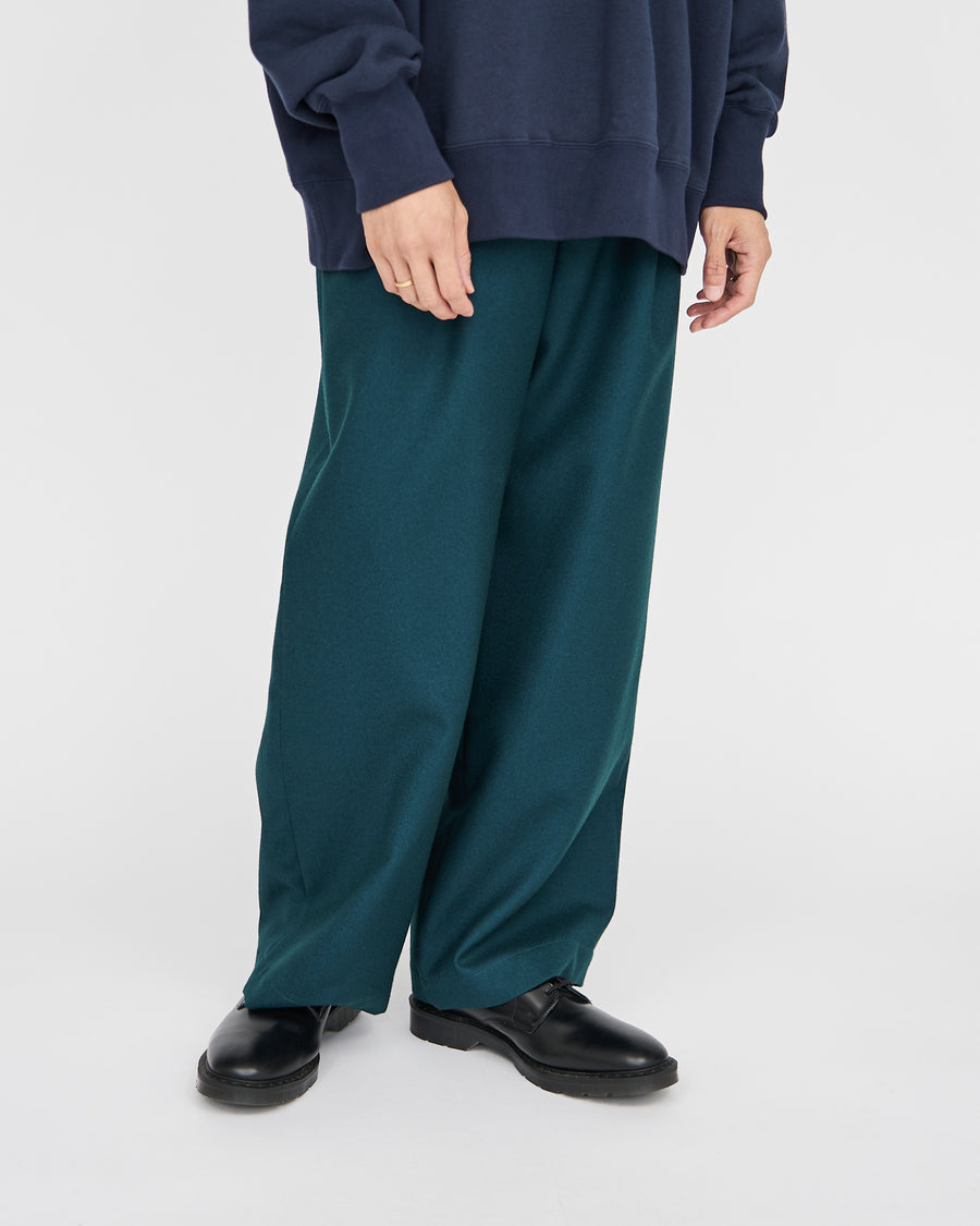 -SALE- Hard Flannel Wide Straight  Trousers