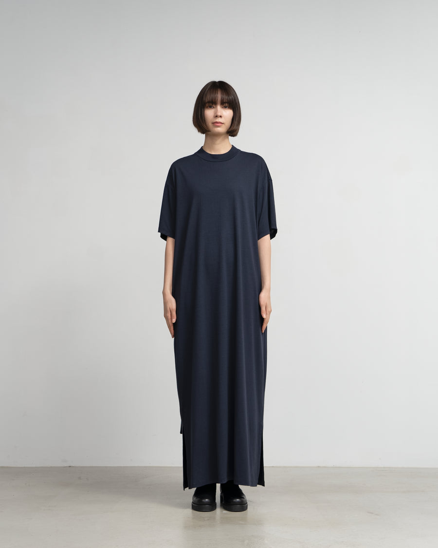 Wool Cordura® Jersey Mock Neck Dress