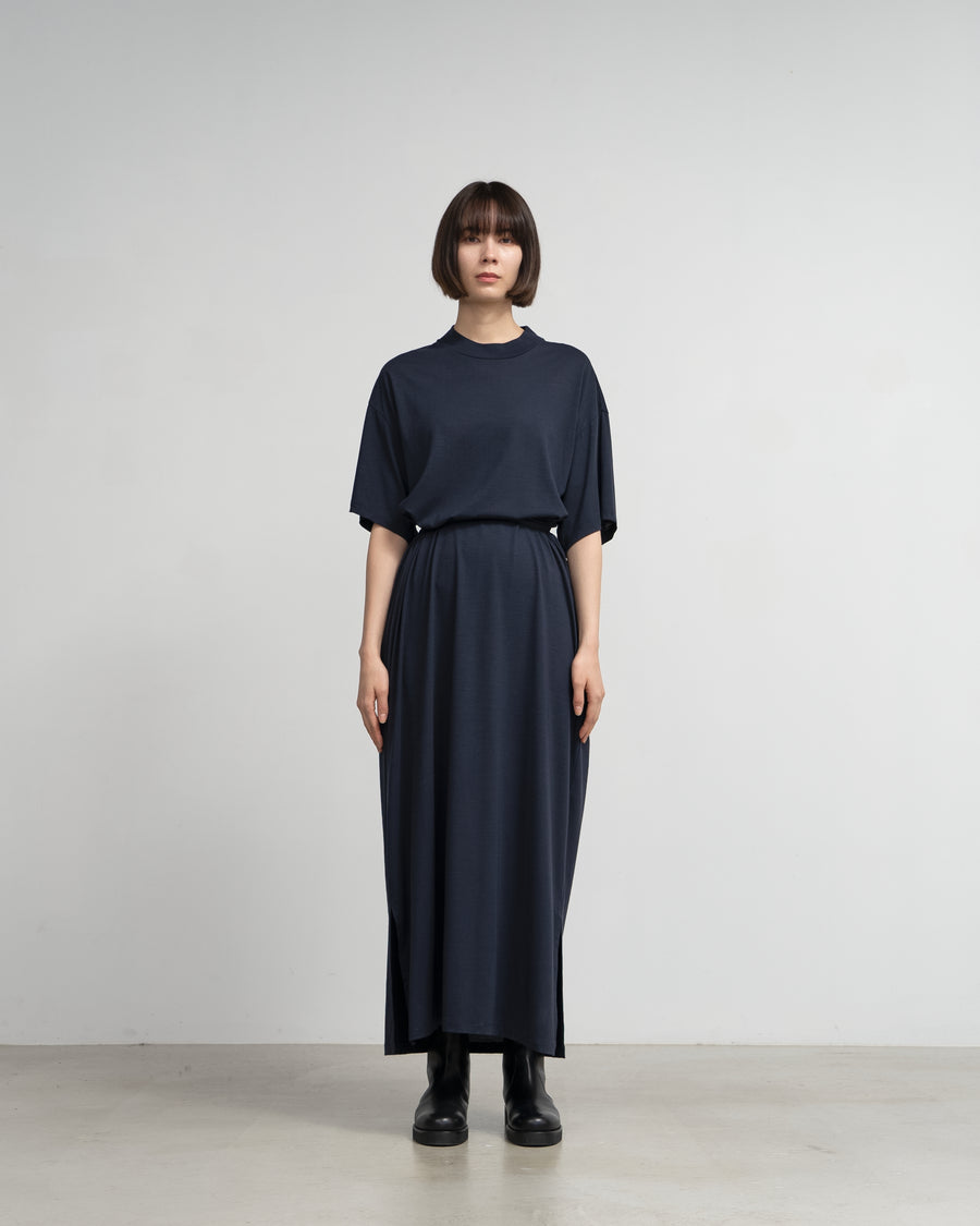 Wool Cordura® Jersey Mock Neck Dress