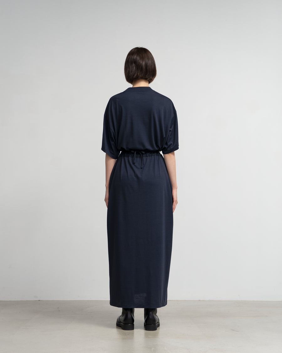 Wool Cordura® Jersey Mock Neck Dress