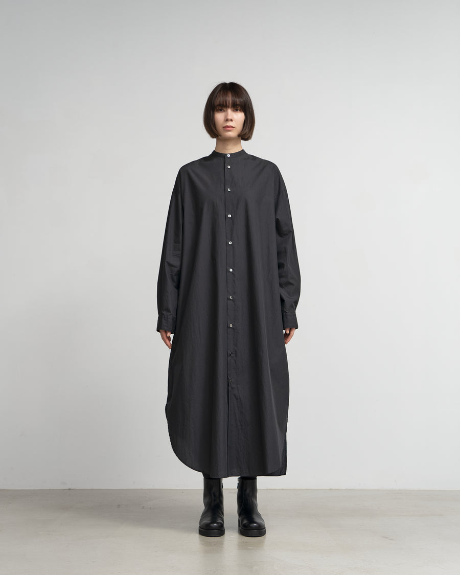 Broad Band Collar Oversized Shirt Dress