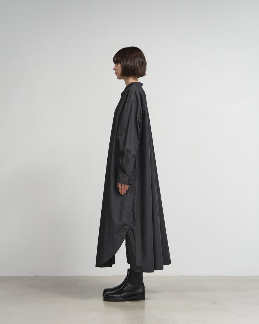 Broad Band Collar Oversized Shirt Dress