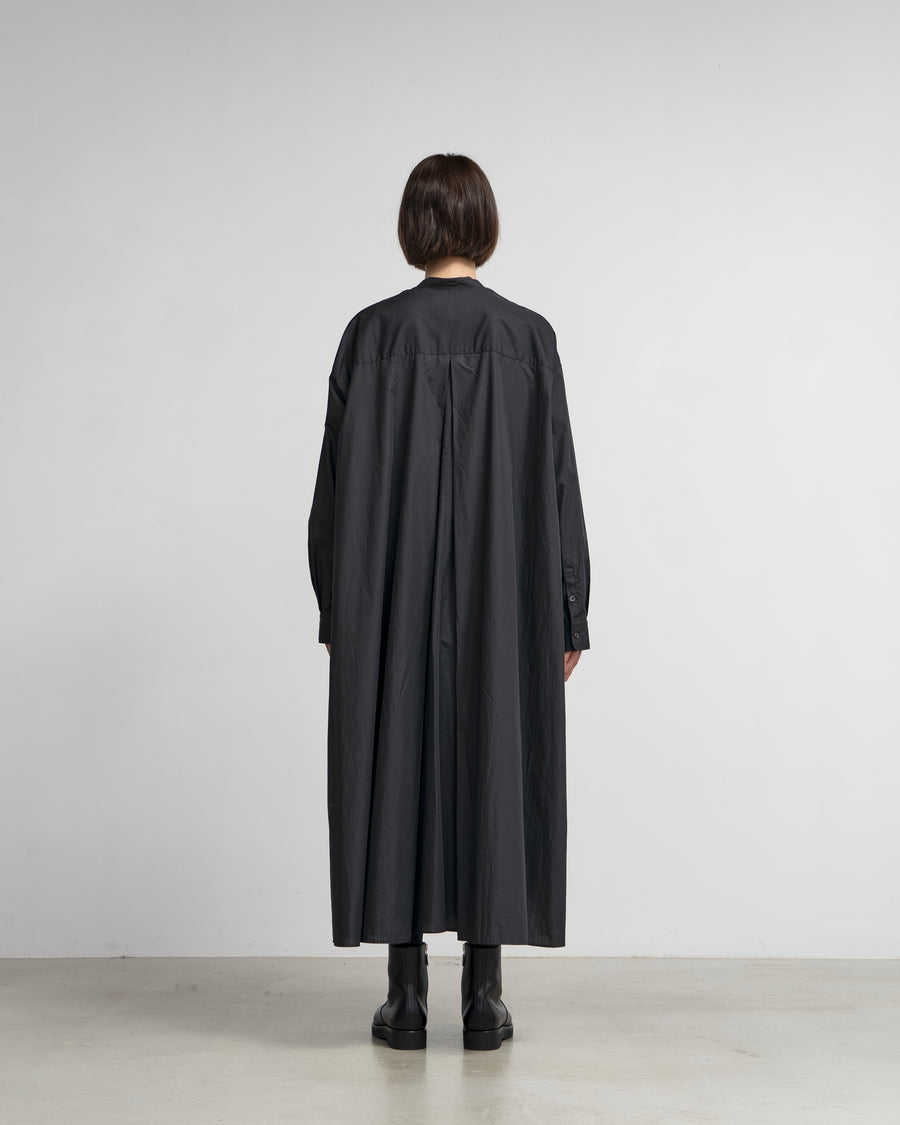 Broad Band Collar Oversized Shirt Dress