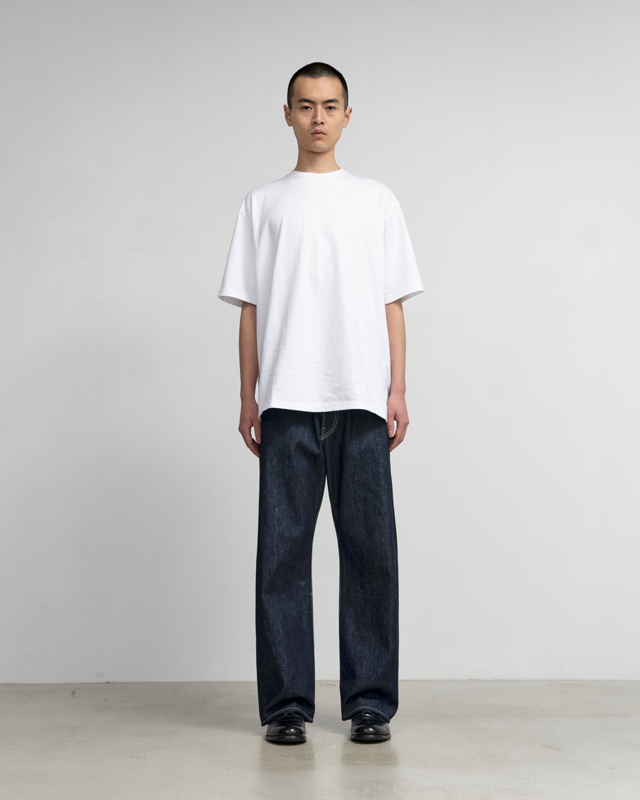 Selvage Denim Five Pocket Wide Straight Pants-RIGID-