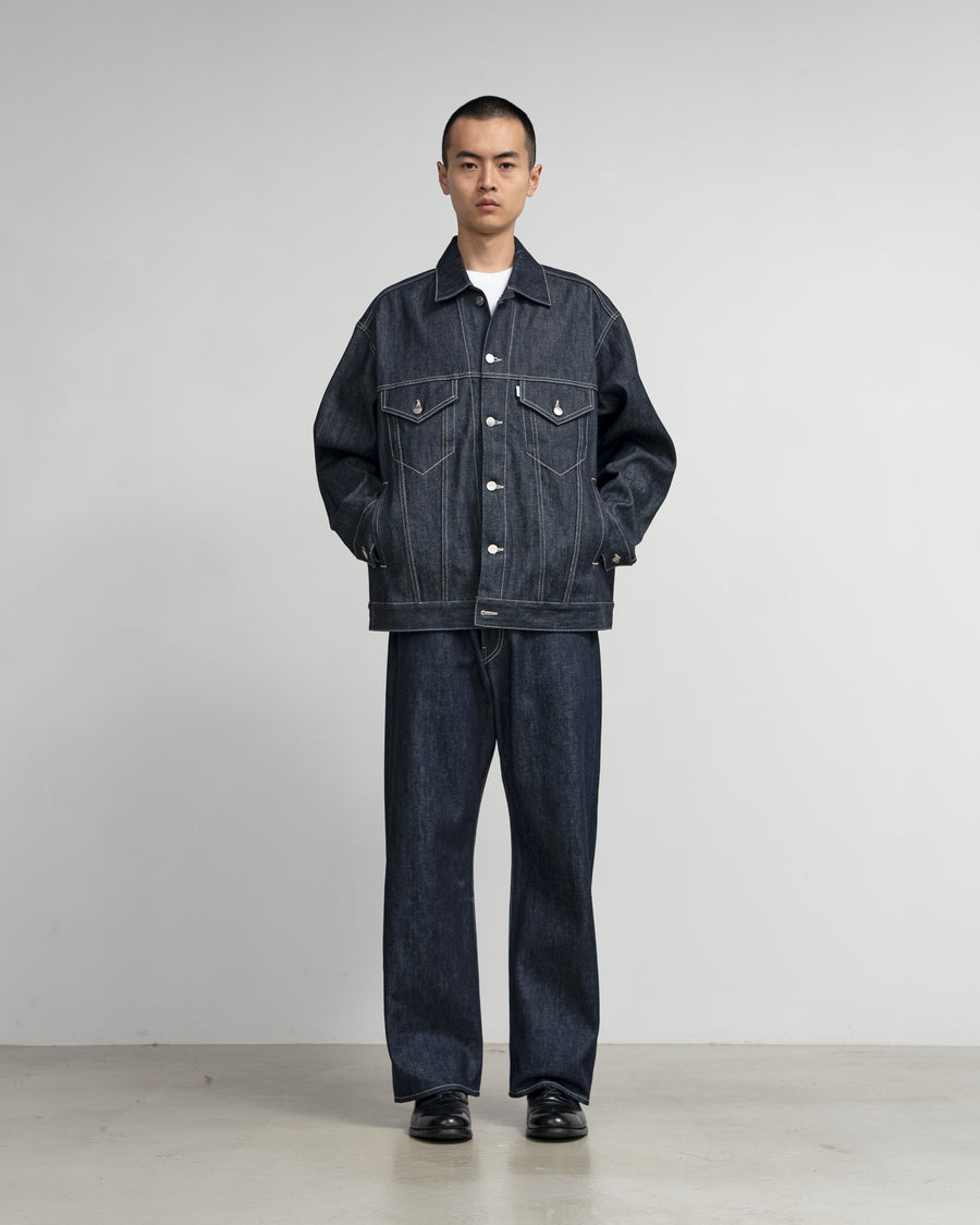 Selvage Denim Trucker Jacket-RIGID-