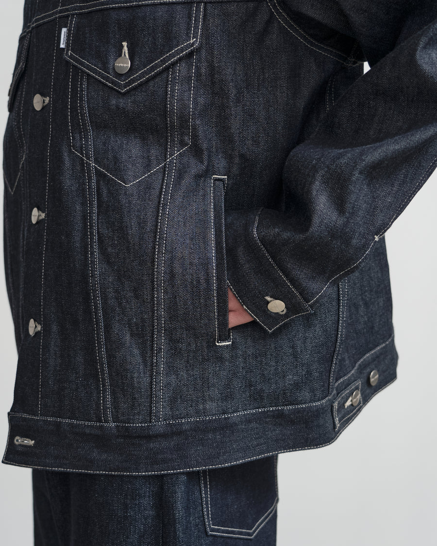 Selvage Denim Trucker Jacket-RIGID-