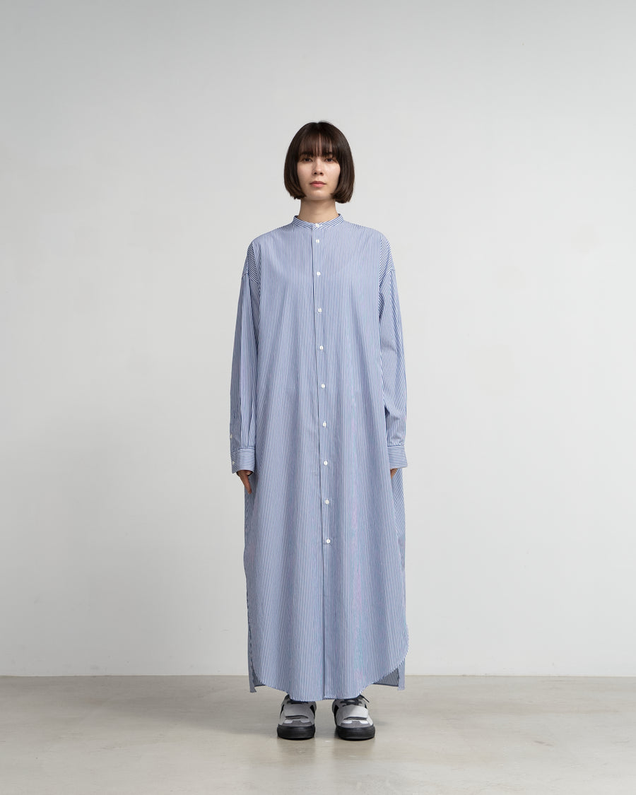 High Count Broad Band Oversized Shirt Dress