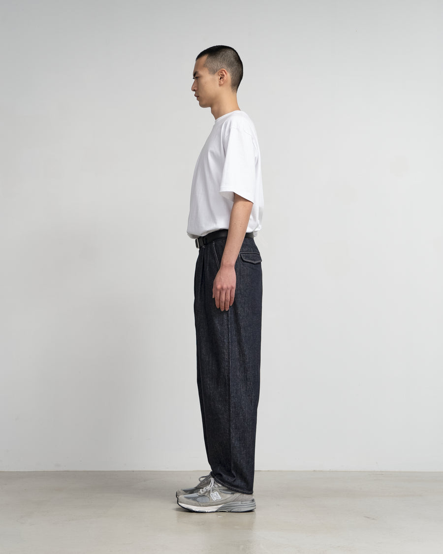 Colorfast Denim Two Tuck Tapered Pants