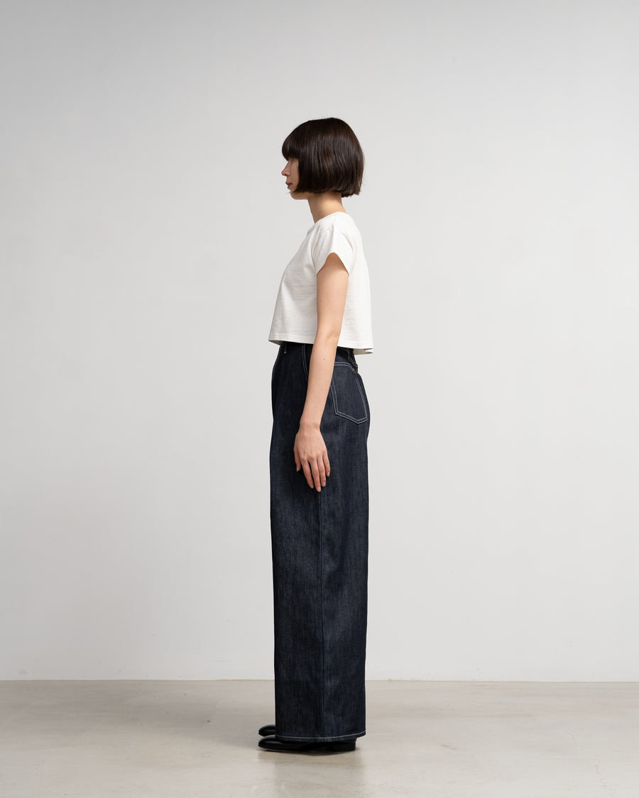 Selvage Denim Two Tuck Wide Pants-RIGID-